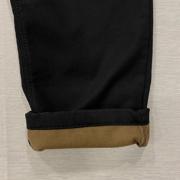 CAT Caterpillar Work Pants Mens 40 x 30 Black Canvas Fleece Lined Insulated - Picture 5 of 13